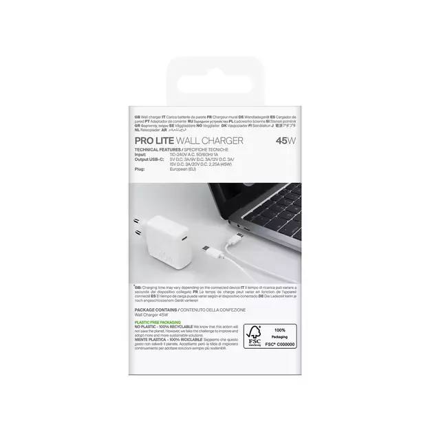 Puro PROLITE 45W USB-C Wall Charger - White 2