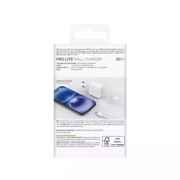 Puro PROLITE 20W USB-C Wall Charger - White 4