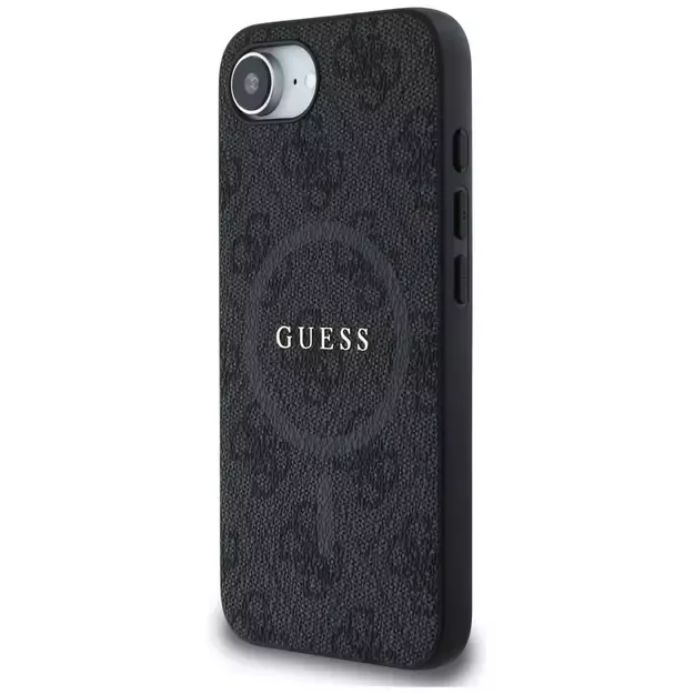 Guess PU Leather 4G Colored Ring Case with MagSafe for iPhone 16e - Black 8