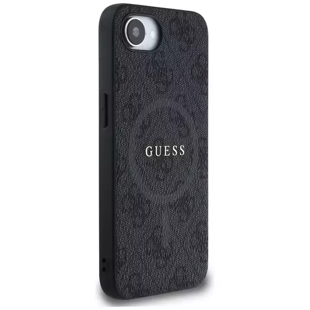 Guess PU Leather 4G Colored Ring Case with MagSafe for iPhone 16e - Black 10