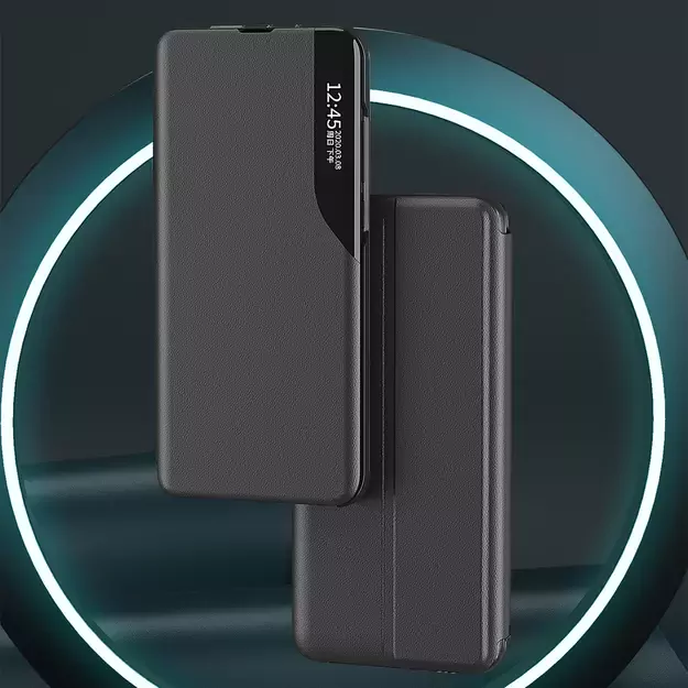 Eco Leather View Case elegant case with flap and stand for iPhone 16e - black 8
