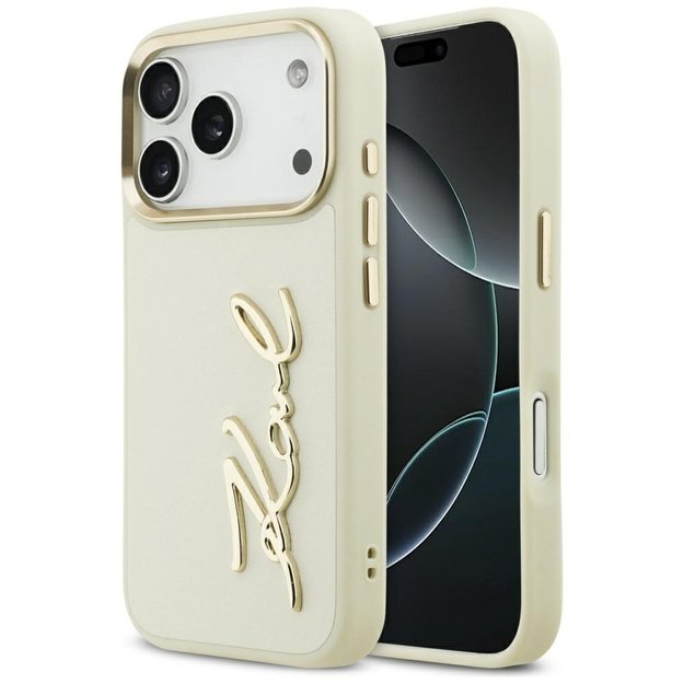 Karl Lagerfeld Karl Script Logo iPhone 17 Pro Case - Beige