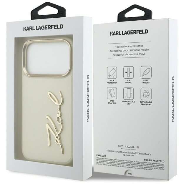 Karl Lagerfeld Karl Script Logo iPhone 17 Pro Case - Beige 7