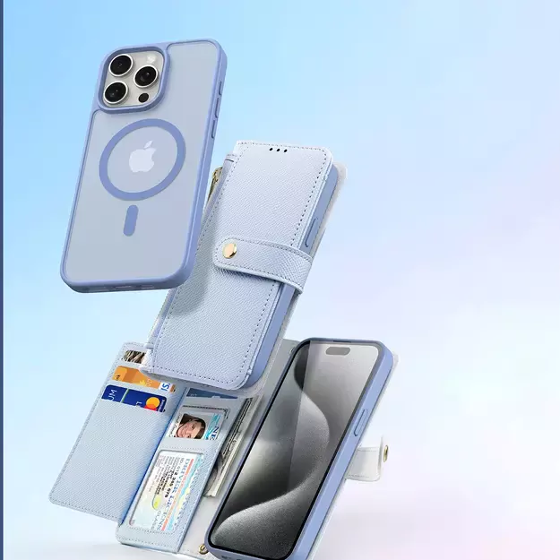 Dux Ducis Lawa Leather Case for iPhone 15 Pro - Blue 4