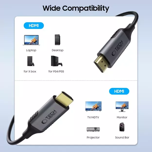 Tech-Protect UltraBoost Tech-Protect UltraBoost HDMI to HDMI 2.1 Cable 4K 120HZ / 8K 60Hz 2m - Black 5