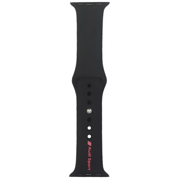 Audi Sport Red Logo Silicone Watch Strap for Apple Watch 40 / 41 / 42 mm - black