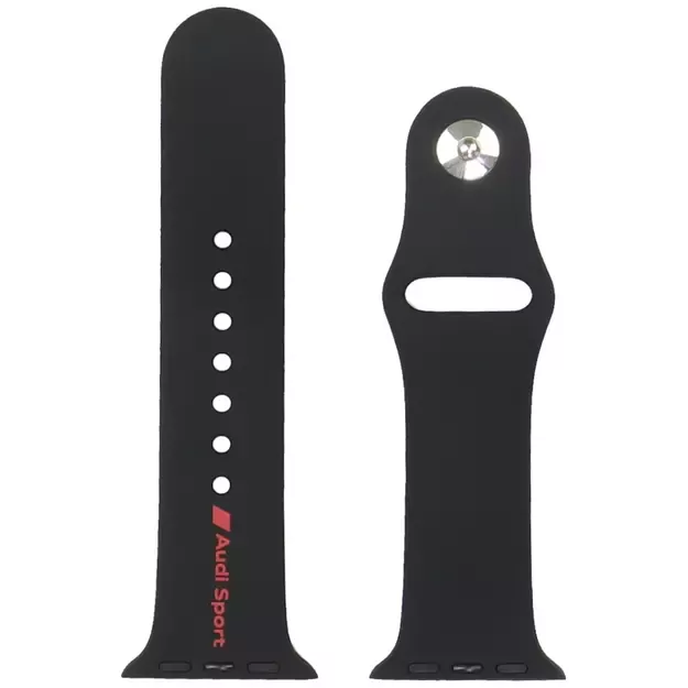 Audi Sport Red Logo Silicone Watch Strap for Apple Watch 40 / 41 / 42 mm - black 2
