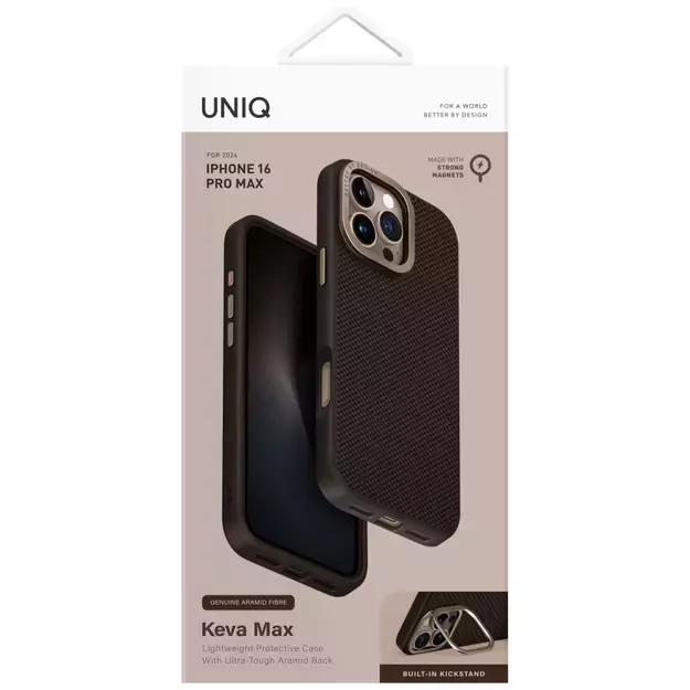 Uniq Keva Max Magclick Charging Camera Stand Case for iPhone 16 Pro Max - Brown 7