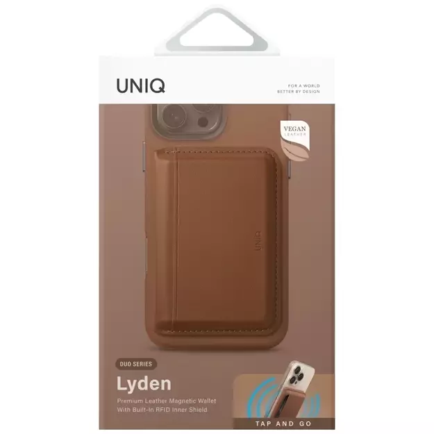 Uniq Lyden DS RFID Magnetic Wallet with Phone Stand - Brown 3