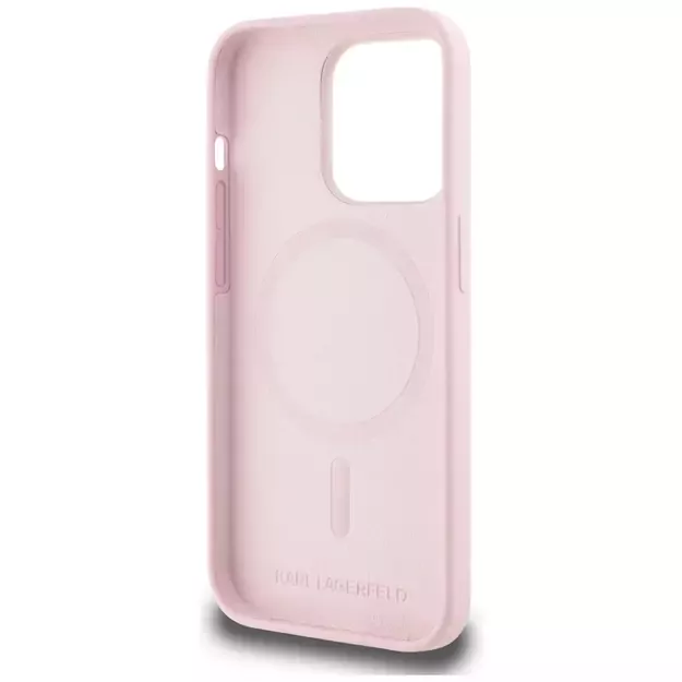 Karl Lagerfeld Silicone Karl&amp Choupette MagSafe iPhone 14 Pro Case - Pink 5