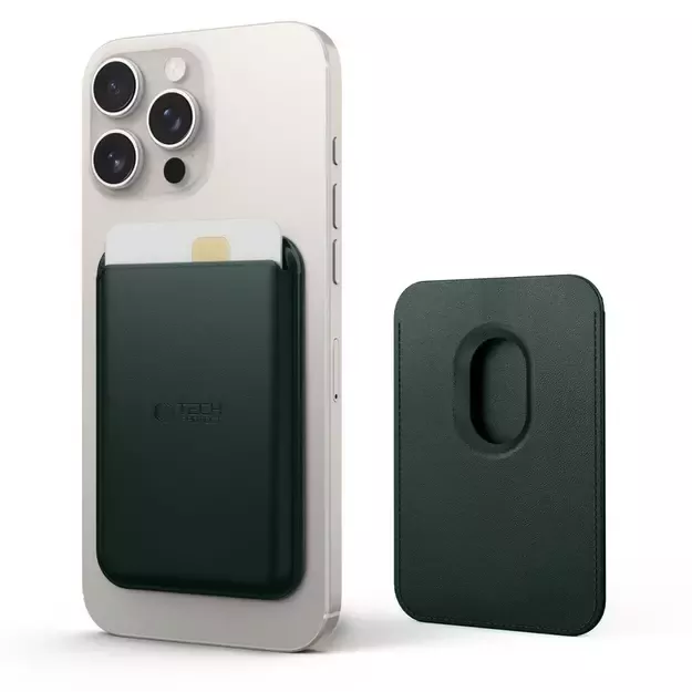 Tech-Protect MagWallet Magsafe Case with Universal Magnetic Card or ID Holder - Green 7