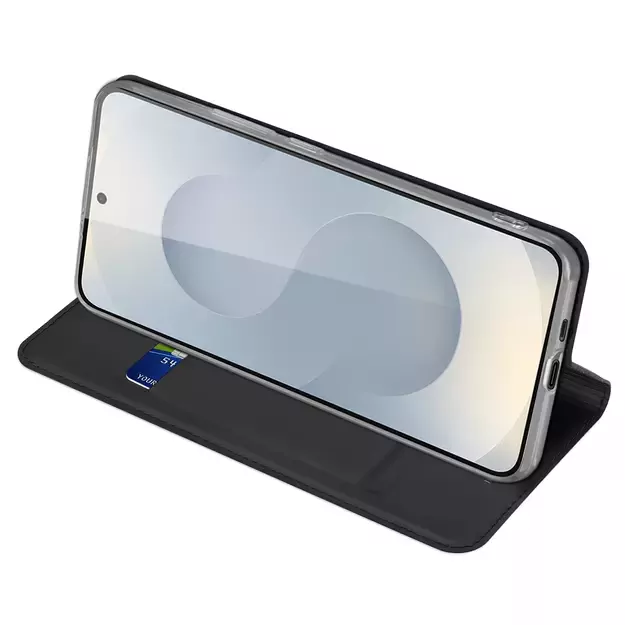 Dux Ducis Skin Pro Case for Samsung Galaxy S25 Edge with Flip and Card Slot - Black 4