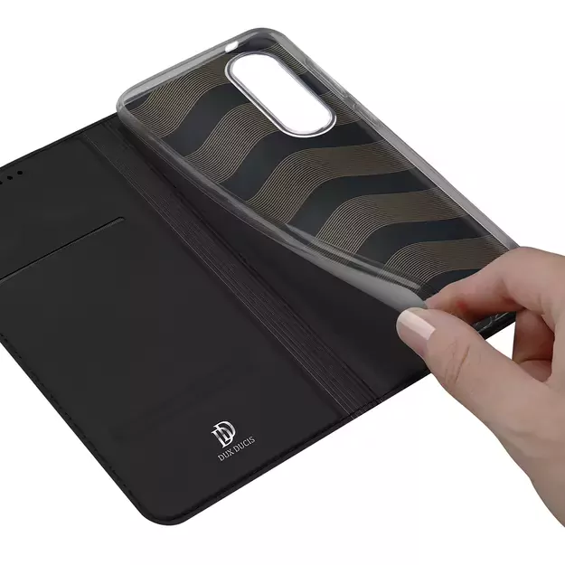 Dux Ducis Skin Pro Case for Samsung Galaxy S25 Edge with Flip and Card Slot - Black 7