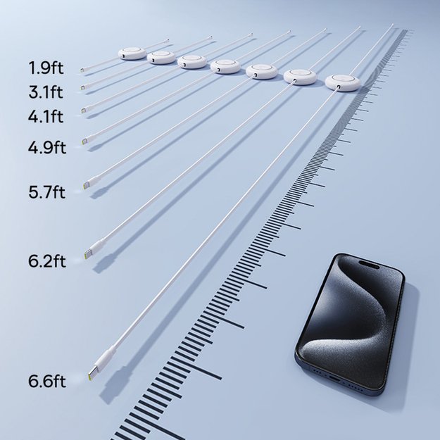 Baseus Free2Pull Mini 100W Retractable USB-C Cable - USB-C 2m - White 12