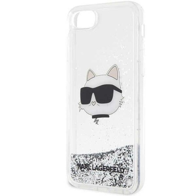 Karl Lagerfeld KLHCI8LNHCCS iPhone 7/8/ SE 2020/2022 silver/silver hardcase Glitter Choupette Head 12