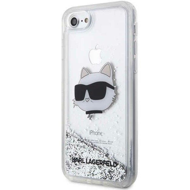 Karl Lagerfeld KLHCI8LNHCCS iPhone 7/8/ SE 2020/2022 silver/silver hardcase Glitter Choupette Head 8