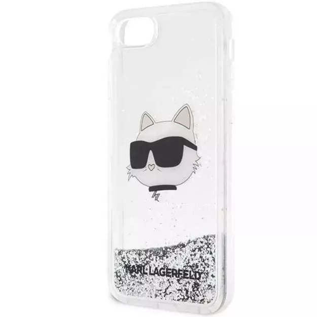 Karl Lagerfeld KLHCI8LNHCCS iPhone 7/8/ SE 2020/2022 silver/silver hardcase Glitter Choupette Head 5
