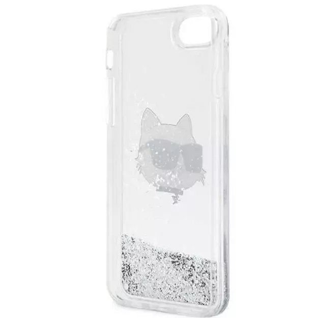 Karl Lagerfeld KLHCI8LNHCCS iPhone 7/8/ SE 2020/2022 silver/silver hardcase Glitter Choupette Head 6