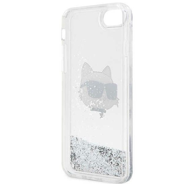 Karl Lagerfeld KLHCI8LNHCCS iPhone 7/8/ SE 2020/2022 silver/silver hardcase Glitter Choupette Head 13