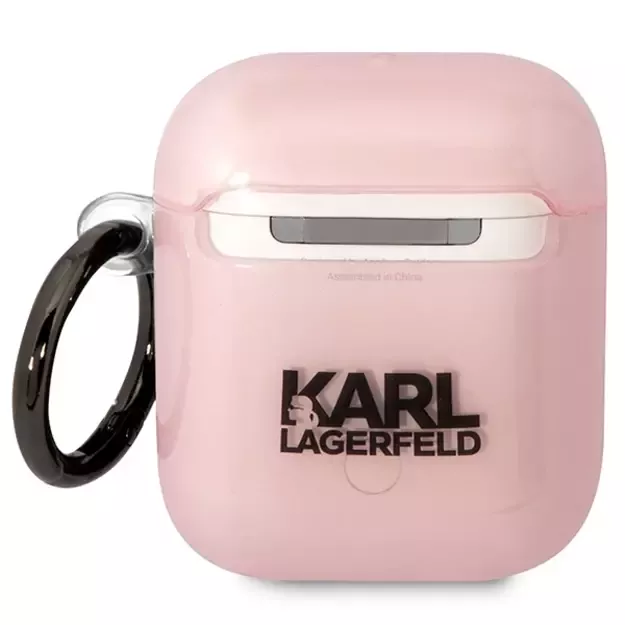 Karl Lagerfeld KLA2HNCHTCP Airpods 1/2 cover pink/pink Ikonik Choupette 1