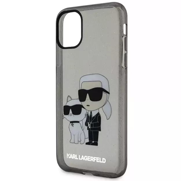 Karl Lagerfeld KLHCN61HNKCTGK iPhone 11 / Xr 6.1&quot  black/black hardcase Gliter Karl&amp Choupette 4