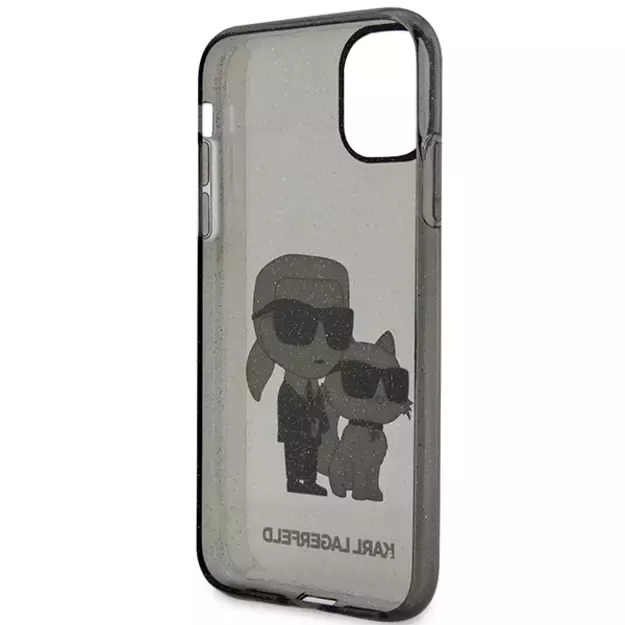 Karl Lagerfeld KLHCN61HNKCTGK iPhone 11 / Xr 6.1&quot  black/black hardcase Gliter Karl&amp Choupette 5