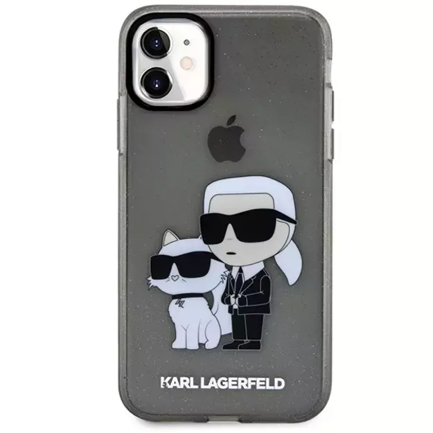 Karl Lagerfeld KLHCN61HNKCTGK iPhone 11 / Xr 6.1&quot  black/black hardcase Gliter Karl&amp Choupette 1