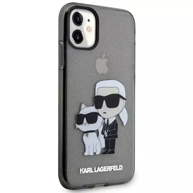 Karl Lagerfeld KLHCN61HNKCTGK iPhone 11 / Xr 6.1&quot  black/black hardcase Gliter Karl&amp Choupette 2