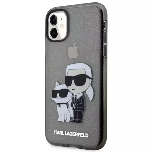 Karl Lagerfeld KLHCN61HNKCTGK iPhone 11 / Xr 6.1&quot  black/black hardcase Gliter Karl&amp Choupette 14