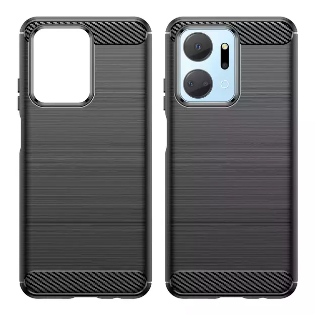 Carbon Case case for Honor Play 40 Plus / Honor X7a flexible silicone carbon cover black 7