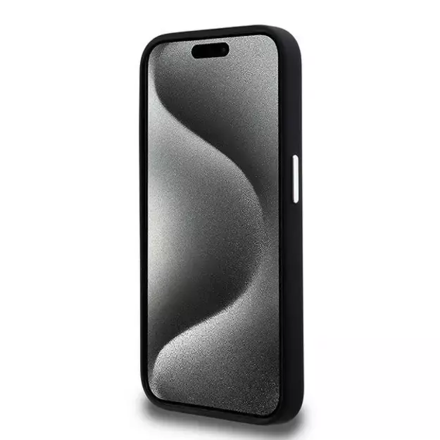 Karl Lagerfeld Silicone Metal Script Logo iPhone 15 Pro Max Case - Black 11