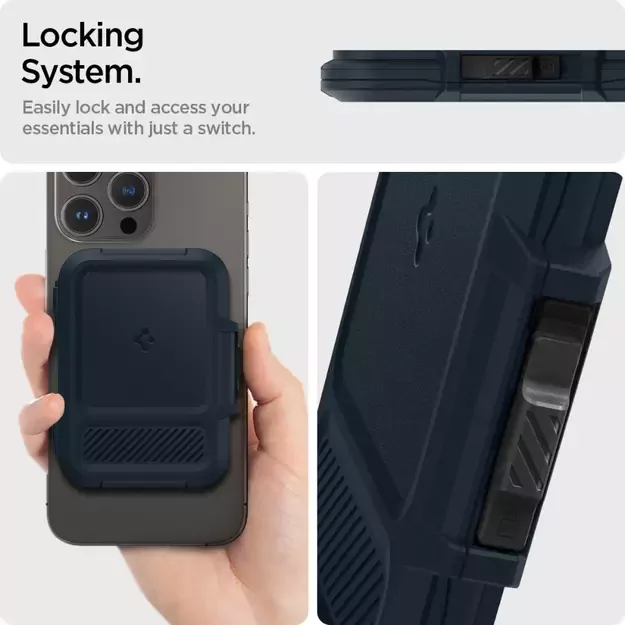 Spigen Lock Fit MagSafe Card Case - Navy Blue 38