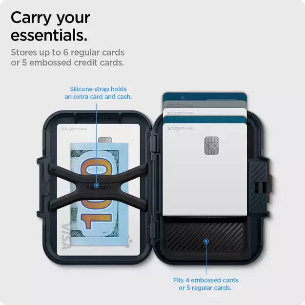 Spigen Lock Fit MagSafe Card Case - Navy Blue 36