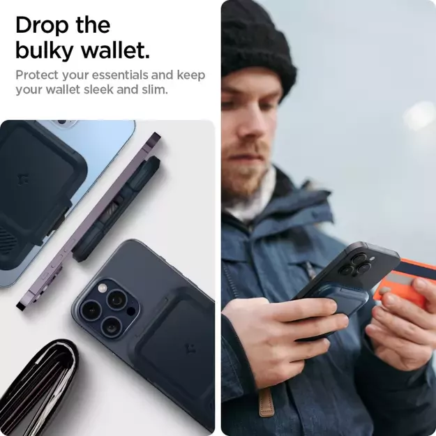 Spigen Lock Fit MagSafe Card Case - Navy Blue 1