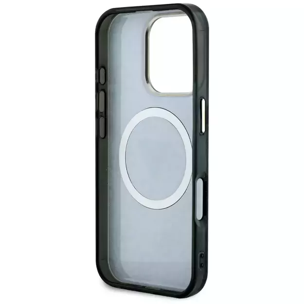 Guess IML Metal Glitter 4G Circle Triangle MagSafe Case for iPhone 16 Pro Max - Black 6