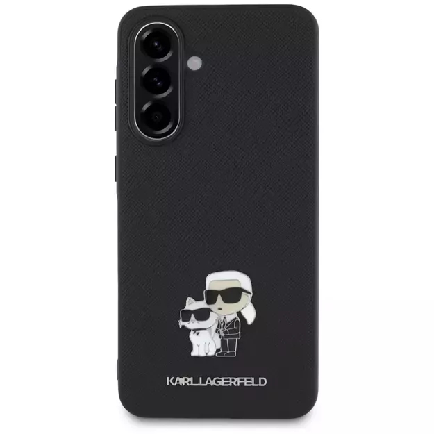 Karl Lagerfeld Saffiano Case w/ K&amp C Metal Logo for Samsung Galaxy A56 - Black 1