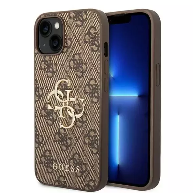 Guess GUHCP15S4GMGBR iPhone 15 6.1&quot  brown/brown hardcase 4G Big Metal Logo