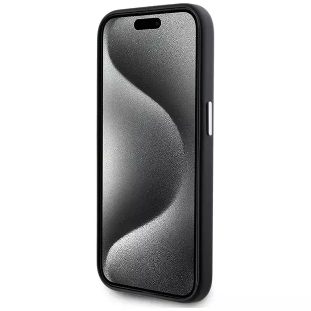 Karl Lagerfeld FW Metal Plate MagSafe iPhone 15 Pro Max Case - Black 11