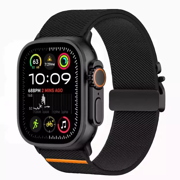 Tech-Protect Nylon Clasp for Apple Watch 44 / 45 / 46 / 49 mm - Black 1