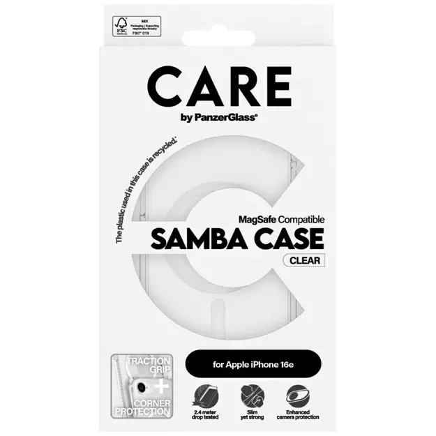 CARE by PanzerGlass Fashion MagSafe iPhone 16e Case - Transparent 2