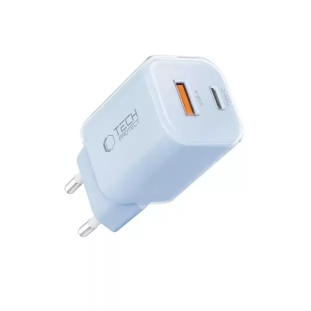 Tech-Protect NCM33W 2-port PD33W/QC3.0 wall charger - blue 1