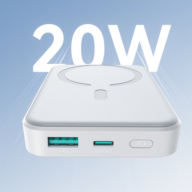 Powerbank Joyroom JR-W020 20W 10000mAh MagSafe + USB-C - USB-C cable 0.25m - white 11