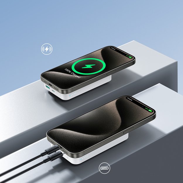 Powerbank Joyroom JR-W020 20W 10000mAh MagSafe + USB-C - USB-C cable 0.25m - white 12