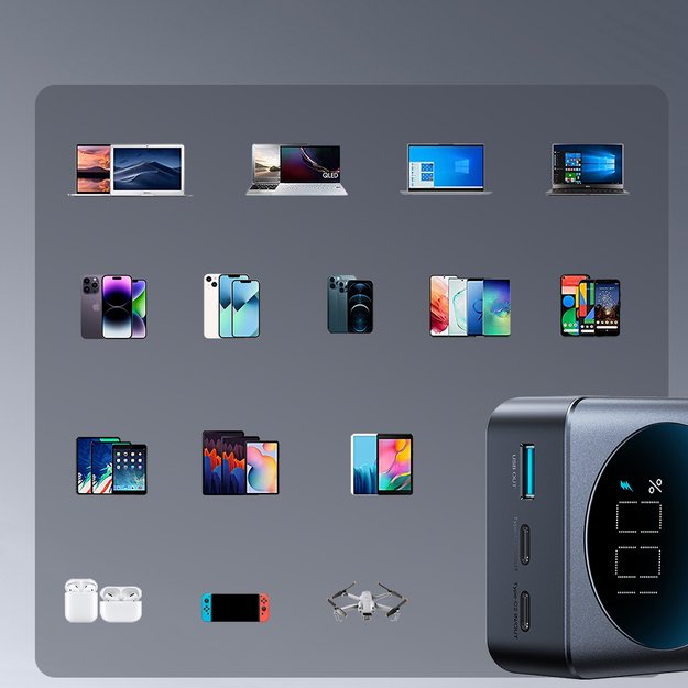 Joyroom 30000mAh 65W power bank with digital display (JR-PBF05) - black 13