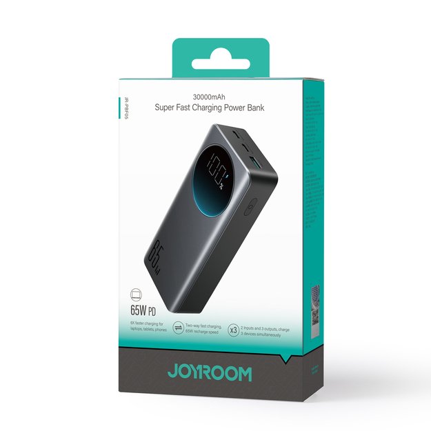 Joyroom 30000mAh 65W power bank with digital display (JR-PBF05) - black 1