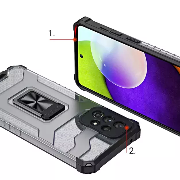 Crystal Ring Case Kickstand Tough Rugged Cover for Samsung Galaxy A72 4G blue 14