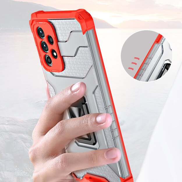 Crystal Ring Case Kickstand Tough Rugged Cover for Samsung Galaxy A72 4G blue 8