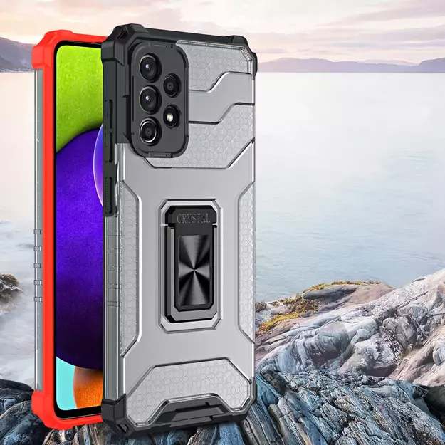 Crystal Ring Case Kickstand Tough Rugged Cover for Samsung Galaxy A72 4G blue 9