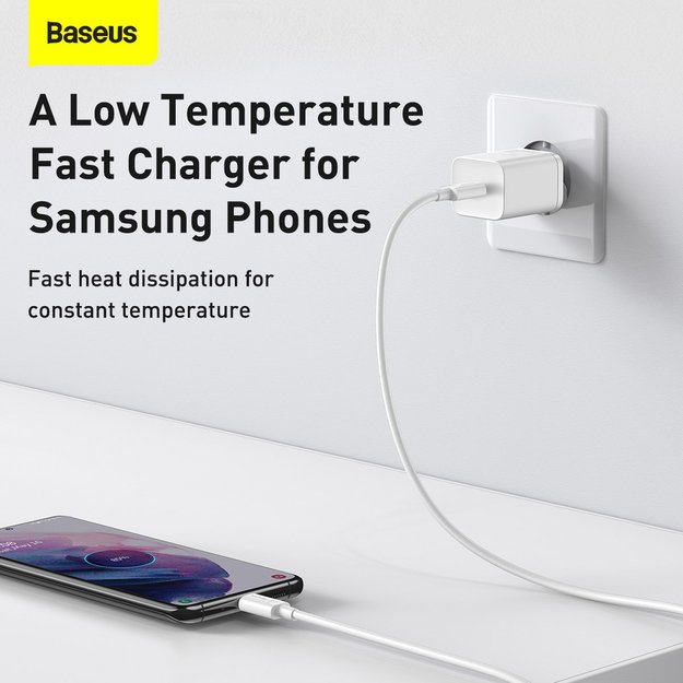 Baseus Si USB-C 25W 3A fast charger with USB-C / USB-C 1m cable - white 16