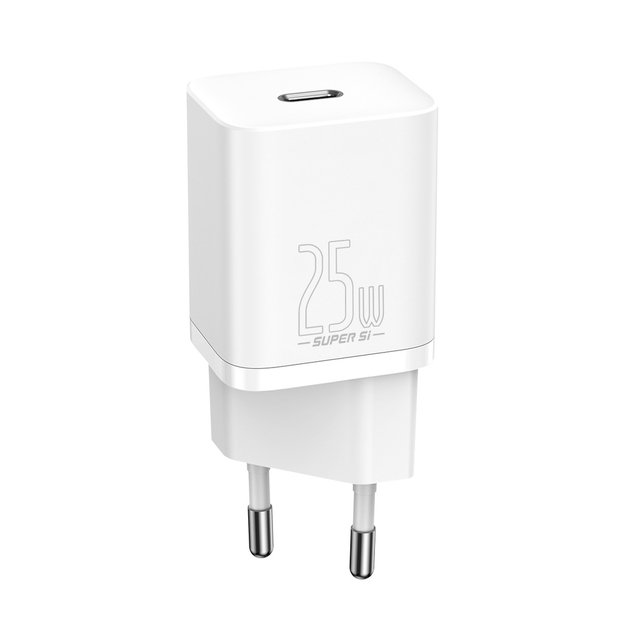 Baseus Si USB-C 25W 3A fast charger with USB-C / USB-C 1m cable - white 3